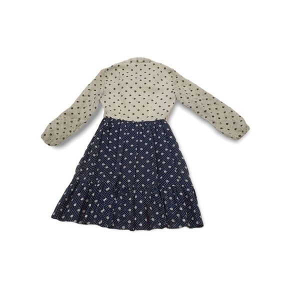 R&D ORIGINAL Women's Vintage Sheer Two Tone Polka Dot Dress. Size S. - Picture 7 of 11